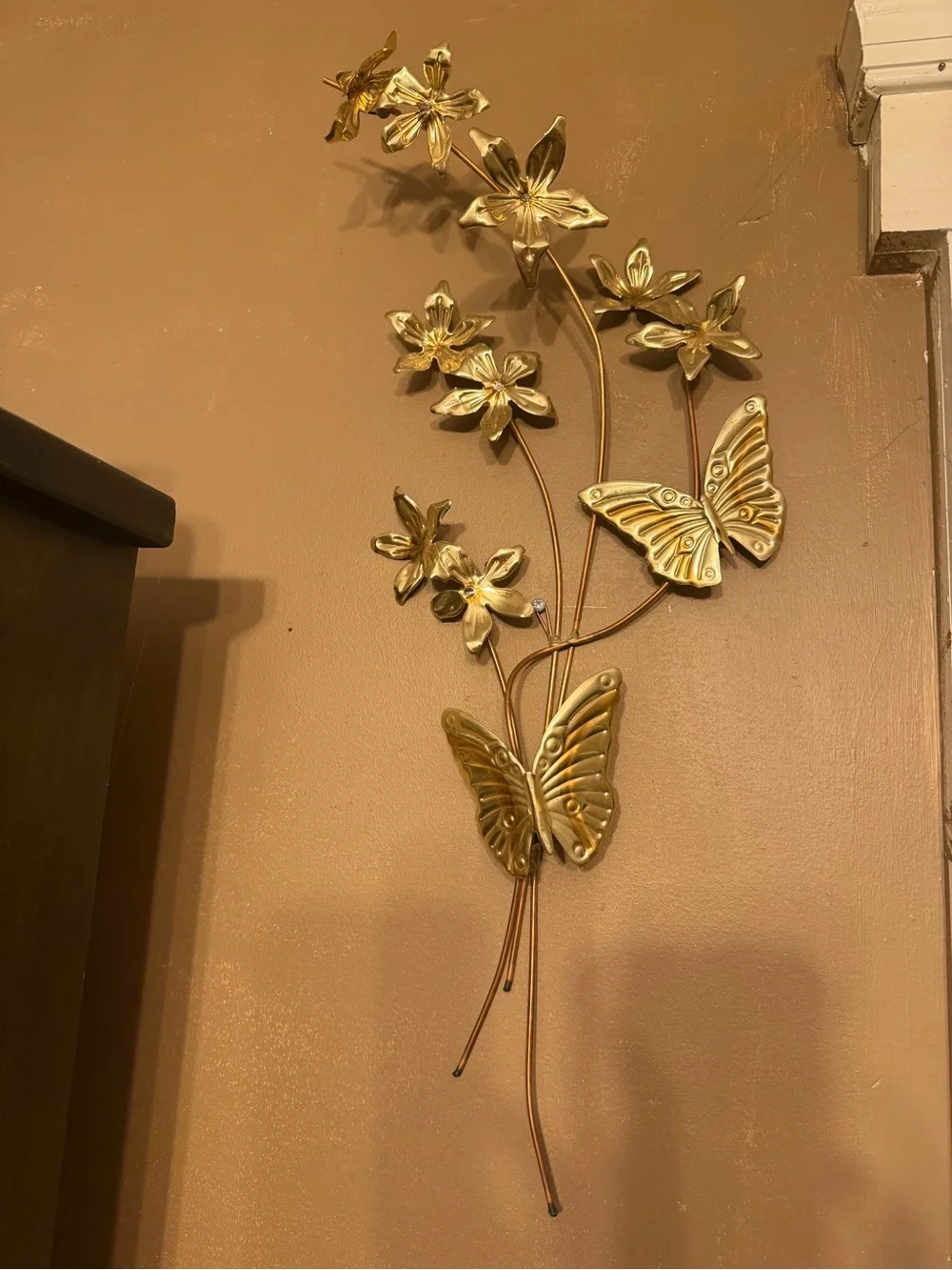 Brass Butterfly Floral Wall Decor set